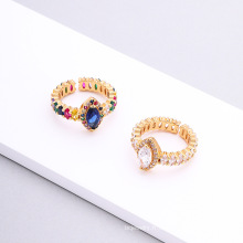 Shangjie oem anillo mode élégant couleur cuivre couleur diamant anneau indien anneau de doigt plaqué d&#39;or